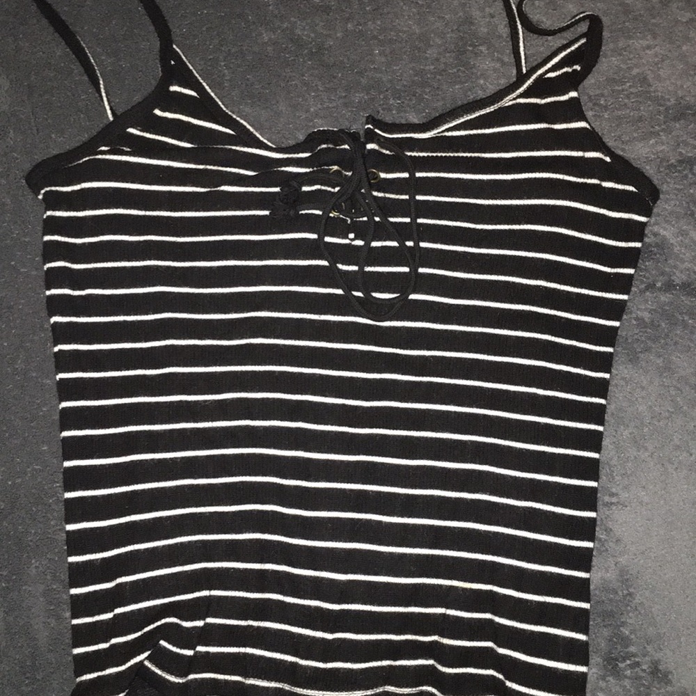 Aeropostale striped black crop top